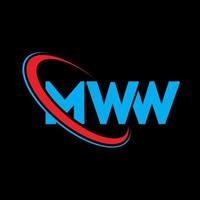 mww-logo. mw brief. mww brief logo ontwerp. initialen mww logo gekoppeld aan cirkel en monogram logo in hoofdletters. mww typografie voor technologie, business en onroerend goed merk. vector