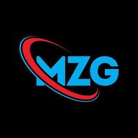 mzg-logo. mzg brief. mzg brief logo ontwerp. initialen mzg-logo gekoppeld aan cirkel en monogram-logo in hoofdletters. mzg typografie voor technologie, business en onroerend goed merk. vector