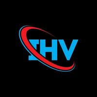 ihv-logo. ihv brief. ihv brief logo ontwerp. initialen ihv-logo gekoppeld aan cirkel en monogram-logo in hoofdletters. ihv typografie voor technologie, zaken en onroerend goed merk. vector