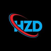 hzd-logo. hzd brief. hzd brief logo ontwerp. initialen hzd-logo gekoppeld aan cirkel en monogram-logo in hoofdletters. hzd typografie voor technologie, zaken en onroerend goed merk. vector