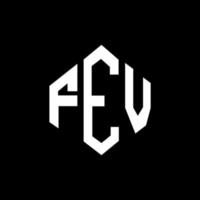 fev letter logo-ontwerp met veelhoekvorm. fev veelhoek en kubusvorm logo-ontwerp. fev zeshoek vector logo sjabloon witte en zwarte kleuren. fev-monogram, bedrijfs- en onroerendgoedlogo.