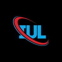 iul-logo. iul brief. iul brief logo ontwerp. initialen iul-logo gekoppeld aan cirkel en monogram-logo in hoofdletters. iul typografie voor technologie, business en onroerend goed merk. vector