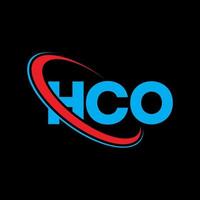hco-logo. hco brief. hco brief logo ontwerp. initialen hco-logo gekoppeld aan cirkel en monogram-logo in hoofdletters. hco typografie voor technologie, zaken en onroerend goed merk. vector