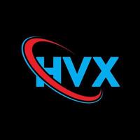 hvx-logo. hvx brief. hvx brief logo ontwerp. initialen hvx-logo gekoppeld aan cirkel en monogram-logo in hoofdletters. hvx-typografie voor technologie, zaken en onroerend goed merk. vector