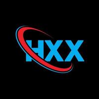 hxx-logo. hxx brief. hxx brief logo ontwerp. initialen hxx logo gekoppeld aan cirkel en hoofdletter monogram logo. hxx typografie voor technologie, business en onroerend goed merk. vector
