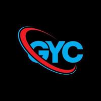 gyc-logo. gy brief. gyc brief logo ontwerp. initialen gyc-logo gekoppeld aan cirkel en monogram-logo in hoofdletters. gyc typografie voor technologie, zaken en onroerend goed merk. vector