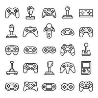 joystick iconen set, Kaderstijl vector