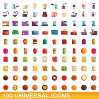 100 universele iconen set, cartoon stijl vector