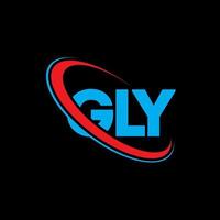 gly-logo. gly brief. gly brief logo ontwerp. initialen gly logo gekoppeld aan cirkel en hoofdletter monogram logo. gly typografie voor technologie, zaken en onroerend goed merk. vector