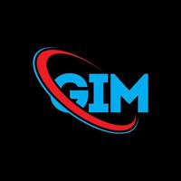 gim-logo. gim brief. gim brief logo ontwerp. initialen gim logo gekoppeld aan cirkel en hoofdletter monogram logo. gim typografie voor technologie, zaken en onroerend goed merk. vector