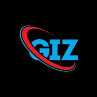 giz-logo. gz brief. giz brief logo ontwerp. initialen giz-logo gekoppeld aan cirkel en monogram-logo in hoofdletters. giz typografie voor technologie, zaken en onroerend goed merk. vector