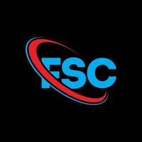 fsc-logo. fsc brief. fsc brief logo ontwerp. initialen fsc-logo gekoppeld aan cirkel en monogram-logo in hoofdletters. fsc-typografie voor technologie, zaken en onroerend goed merk. vector