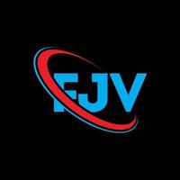 fjv-logo. fv brief. fjv brief logo ontwerp. initialen fjv-logo gekoppeld aan cirkel en monogram-logo in hoofdletters. fjv typografie voor technologie, zaken en onroerend goed merk. vector