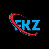 fkz-logo. fk brief. fkz brief logo ontwerp. initialen fkz logo gekoppeld aan cirkel en hoofdletter monogram logo. fkz typografie voor technologie, zaken en onroerend goed merk. vector