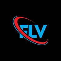 flv-logo. flv brief. flv brief logo ontwerp. initialen flv logo gekoppeld aan cirkel en hoofdletter monogram logo. flv typografie voor technologie, zaken en onroerend goed merk. vector