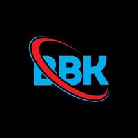 bbk-logo. bk brief. bbk brief logo ontwerp. initialen bbk-logo gekoppeld aan cirkel en monogram-logo in hoofdletters. bbk typografie voor technologie, zaken en onroerend goed merk. vector