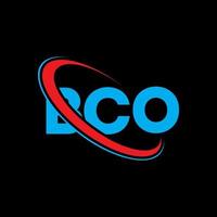 bco-logo. bco brief. bco brief logo ontwerp. initialen bco logo gekoppeld aan cirkel en hoofdletter monogram logo. bco typografie voor technologie, zaken en onroerend goed merk. vector