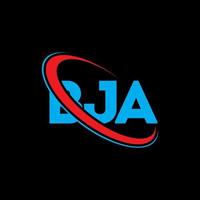 bja-logo. bj brief. bja brief logo ontwerp. initialen bja logo gekoppeld aan cirkel en hoofdletter monogram logo. bja typografie voor technologie, zaken en onroerend goed merk. vector