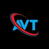 avt-logo. av brief. avt brief logo ontwerp. initialen avt-logo gekoppeld aan cirkel en monogram-logo in hoofdletters. avt typografie voor technologie, zaken en onroerend goed merk. vector