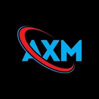 axm-logo. axm brief. axm brief logo ontwerp. initialen axm logo gekoppeld aan cirkel en hoofdletter monogram logo. axm typografie voor technologie, business en onroerend goed merk. vector