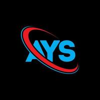 ays-logo. ay brief. ays brief logo ontwerp. initialen ays logo gekoppeld aan cirkel en hoofdletter monogram logo. ays typografie voor technologie, zaken en onroerend goed merk. vector