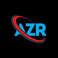 azr-logo. azr brief. azr brief logo ontwerp. initialen azr-logo gekoppeld aan cirkel en monogram-logo in hoofdletters. azr typografie voor technologie, business en onroerend goed merk. vector