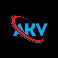 akv-logo. akv brief. akv brief logo ontwerp. initialen akv logo gekoppeld aan cirkel en monogram logo in hoofdletters. akv typografie voor technologie, business en onroerend goed merk. vector