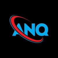 anq-logo. ank brief. anq brief logo ontwerp. initialen en logo gekoppeld aan cirkel en monogram logo in hoofdletters. anq typografie voor technologie, zaken en onroerend goed merk. vector