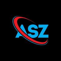 asz-logo. asz brief. asz brief logo ontwerp. initialen asz logo gekoppeld aan cirkel en hoofdletter monogram logo. asz typografie voor technologie, business en onroerend goed merk. vector