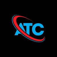 atc-logo. atc brief. atc brief logo ontwerp. initialen atc logo gekoppeld aan cirkel en hoofdletter monogram logo. atc typografie voor technologie, business en onroerend goed merk. vector