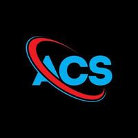 acs-logo. ac brief. acs brief logo ontwerp. initialen acs-logo gekoppeld aan cirkel en monogram-logo in hoofdletters. acs typografie voor technologie, zaken en onroerend goed merk. vector