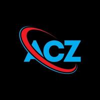 acz-logo. ac brief. acz brief logo ontwerp. initialen acz logo gekoppeld aan cirkel en hoofdletter monogram logo. acz typografie voor technologie, business en onroerend goed merk. vector