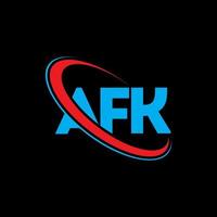 afk-logo. afk brief. afk brief logo ontwerp. initialen afk logo gekoppeld aan cirkel en monogram logo in hoofdletters. afk typografie voor technologie, business en onroerend goed merk. vector