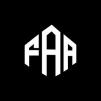 faa letter logo-ontwerp met veelhoekvorm. faa logo-ontwerp met veelhoek en kubusvorm. faa zeshoek vector logo sjabloon witte en zwarte kleuren. faa-monogram, bedrijfs- en onroerendgoedlogo.
