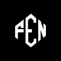 fen letter logo-ontwerp met veelhoekvorm. fen veelhoek en kubusvorm logo-ontwerp. fen zeshoek vector logo sjabloon witte en zwarte kleuren. fen monogram, bedrijfs- en onroerend goed logo.