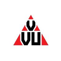 vvu driehoek brief logo ontwerp met driehoekige vorm. vvu driehoek logo ontwerp monogram. vvu driehoek vector logo sjabloon met rode kleur. vvu driehoekig logo eenvoudig, elegant en luxueus logo.