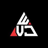 wvj driehoek brief logo ontwerp met driehoekige vorm. wvj driehoek logo ontwerp monogram. wvj driehoek vector logo sjabloon met rode kleur. wvj driehoekig logo eenvoudig, elegant en luxueus logo.
