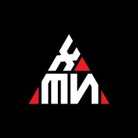 xmn driehoek brief logo ontwerp met driehoekige vorm. xmn driehoek logo ontwerp monogram. xmn driehoek vector logo sjabloon met rode kleur. xmn driehoekig logo eenvoudig, elegant en luxueus logo.