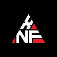 xnf driehoek brief logo ontwerp met driehoekige vorm. xnf driehoek logo ontwerp monogram. xnf driehoek vector logo sjabloon met rode kleur. xnf driehoekig logo eenvoudig, elegant en luxueus logo.