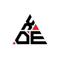 xoe driehoek brief logo ontwerp met driehoekige vorm. xoe driehoek logo ontwerp monogram. xoe driehoek vector logo sjabloon met rode kleur. xoe driehoekig logo eenvoudig, elegant en luxueus logo.