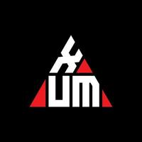 xum driehoek brief logo ontwerp met driehoekige vorm. xum driehoek logo ontwerp monogram. xum driehoek vector logo sjabloon met rode kleur. xum driehoekig logo eenvoudig, elegant en luxueus logo.