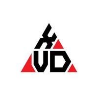xvd driehoek letter logo ontwerp met driehoekige vorm. xvd driehoek logo ontwerp monogram. xvd driehoek vector logo sjabloon met rode kleur. xvd driehoekig logo eenvoudig, elegant en luxueus logo.