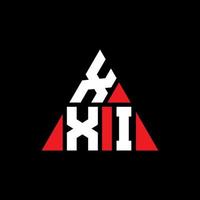 xxi driehoek brief logo ontwerp met driehoekige vorm. xxi driehoek logo ontwerp monogram. xxi driehoek vector logo sjabloon met rode kleur. xxi driehoekig logo eenvoudig, elegant en luxueus logo.