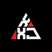 xxj driehoek brief logo ontwerp met driehoekige vorm. xxj driehoek logo ontwerp monogram. xxj driehoek vector logo sjabloon met rode kleur. xxj driehoekig logo eenvoudig, elegant en luxueus logo.