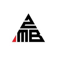 zmb driehoek brief logo ontwerp met driehoekige vorm. zmb driehoek logo ontwerp monogram. zmb driehoek vector logo sjabloon met rode kleur. zmb driehoekig logo eenvoudig, elegant en luxueus logo.