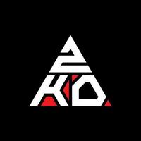 zko driehoek brief logo ontwerp met driehoekige vorm. zko driehoek logo ontwerp monogram. zko driehoek vector logo sjabloon met rode kleur. zko driehoekig logo eenvoudig, elegant en luxueus logo.