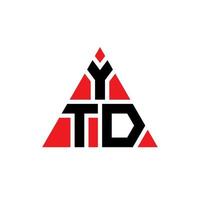 ytd driehoek brief logo ontwerp met driehoekige vorm. ytd driehoek logo ontwerp monogram. ytd driehoek vector logo sjabloon met rode kleur. ytd driehoekig logo eenvoudig, elegant en luxueus logo.