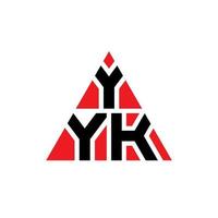 yyk driehoek brief logo ontwerp met driehoekige vorm. yyk driehoek logo ontwerp monogram. yyk driehoek vector logo sjabloon met rode kleur. yyk driehoekig logo eenvoudig, elegant en luxueus logo.