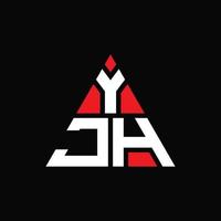 yjh driehoek brief logo ontwerp met driehoekige vorm. yjh driehoek logo ontwerp monogram. yjh driehoek vector logo sjabloon met rode kleur. yjh driehoekig logo eenvoudig, elegant en luxueus logo.