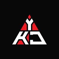 ykj driehoek brief logo ontwerp met driehoekige vorm. ykj driehoek logo ontwerp monogram. ykj driehoek vector logo sjabloon met rode kleur. ykj driehoekig logo eenvoudig, elegant en luxueus logo.